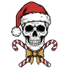 Christmas Skull with Candy Canes