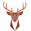 Geometric Deer Head Rudolph