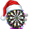 Darts Dartboard with Santa Hat Comic