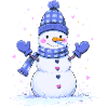 Cute snowman with heart