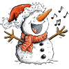 Singing Snowman Christmas Motif Christmas