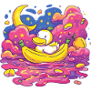Moonlit Night Ducky on Banana