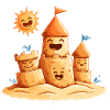 Sunny Sandcastle Laughing Towers