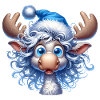 Merry Christmas Moose – Winter Cartoon Motif