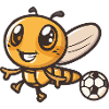 Biene Kick Maskottchen Fußball