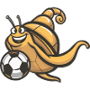 Schnecke Maskottchen Fußball