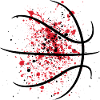 Red on black basketball