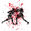 English boxing on abstract red