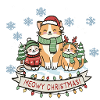 Meowy Christmas Cat Trio