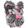 Abstract flower balls with pink accents