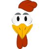 Funny Cartoon Chicken Face Big Eyes Cute Animal