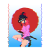 Glitch Samurai Waifu: Vaporwave-Ästhetik