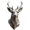 Geometric Deer Head Low-Poly