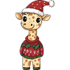 Giraffe Christmas Xmas