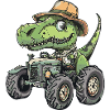 Dinosaur T-Rex Tractor Farmer