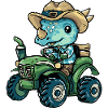 Dinosaur triceratops Tractor Farmer