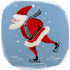 Weihnachtsmann auf Kufen