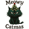 Meowy Catmas Grumpy Christmas Cat