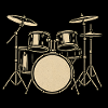 Black Silver Drumset Illustration