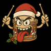 Christmas drum with a cheeky face