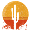 Saguaro Cactus – Retro Desert Sun Motif