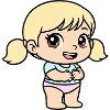 Petite fille cartoon blonde pastel