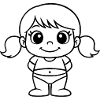 Fillette Poupée Line Art