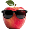 Apple with sunglasses