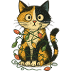 Cat in Christmas Lights
