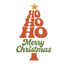 HoHoHo Christmas Tree Typography