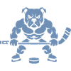 Muskulöser Bulldogge Eishockeyspieler Silhouette