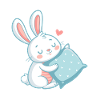 Pastel cuddly bunny and heart pillow