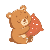 Cuddle Bear and Heart Cushion