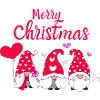 Cute Christmas gnomes with hearts