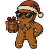 Gingerbread Santa with sunglasses Christmas