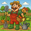 Farmer with Harvest Basket