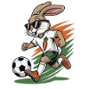 Carrot Kick Bunny Football Style