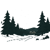 Night Forest Path into Christmas