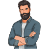 Bearded style in denim look