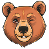 Winking Bear Cartoon