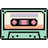 Retro 8 Bit Pixel Art Cassette