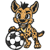 Hyène avec ballon de foot