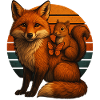 Fuchs Eichhörnchen Retro Tierfreunde