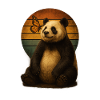 Panda Butterfly Retro Animal Friends