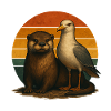 Otter Möwe Retro Tierfreunde