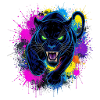 Neon Panther Farbexplosion