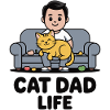 Cat Dad Life on the Sofa