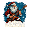 Rocking Santa Claus with guitar
