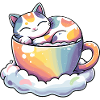 Cats in Rainbow Teacup