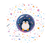 Penguin Glaskugel mit Süßigkeiten